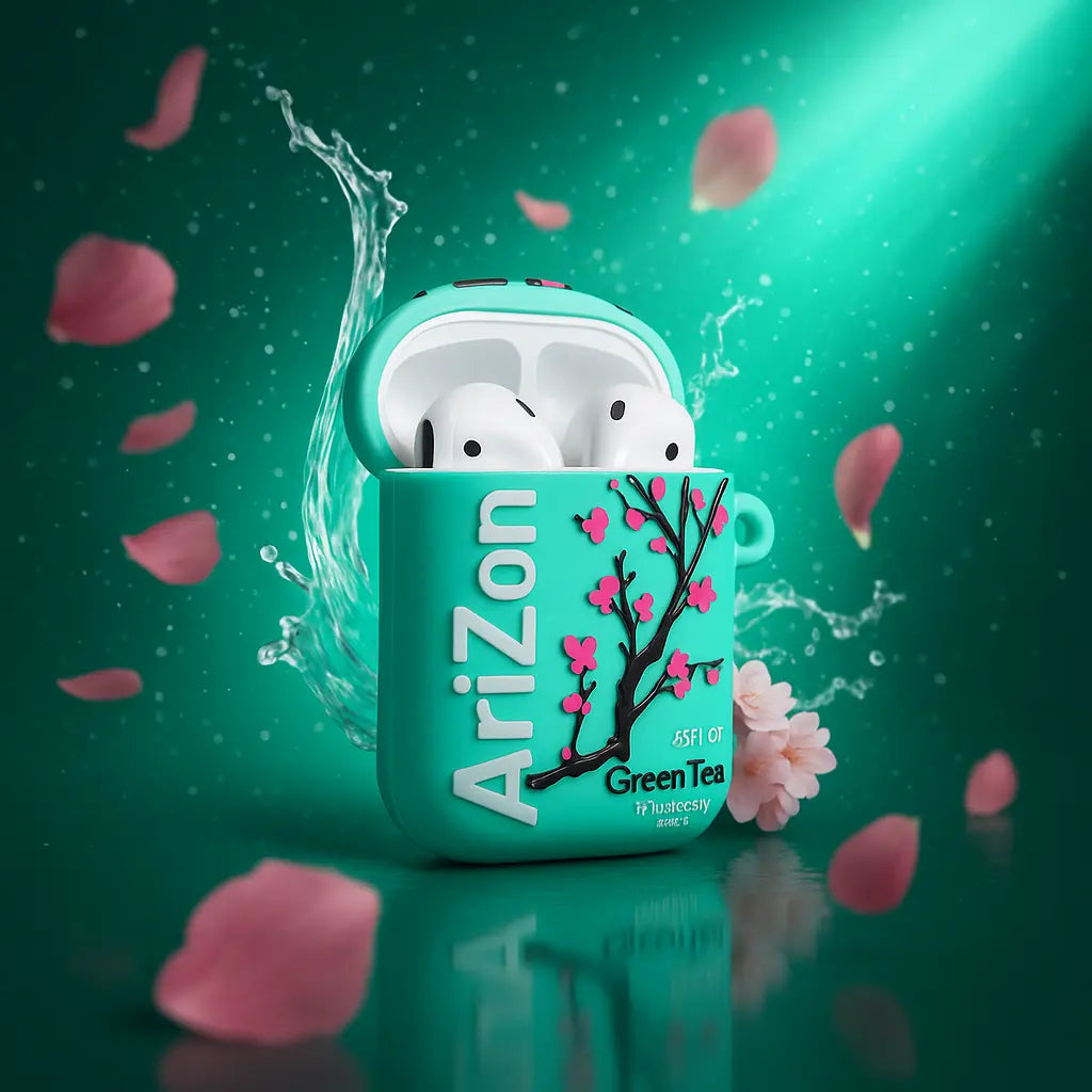 ZestyZona AirPods Case – Teal Citrus Design + Lanyard | DAWBAW