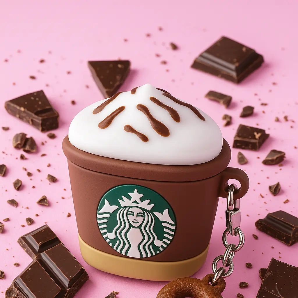 Frappuccino Fizz AirPods Case – Coffee-Inspired + Lanyard